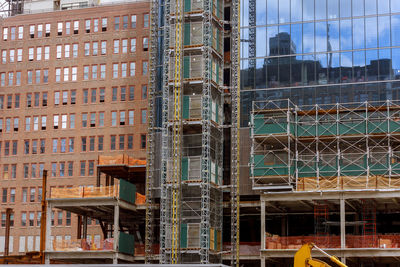 Modern building at construction site