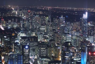 Illuminated cityscape at night