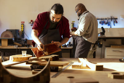 Man working at table