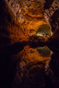 Full frame shot of rock formation at night