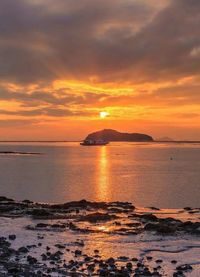 Scenic view of sea at sunset