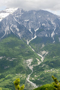 Albanian mountain alps. mountain landscape, picturesque mountain view in the summer morning