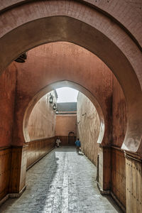 Empty corridor of historic building