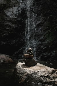 Close-up of rocks in water