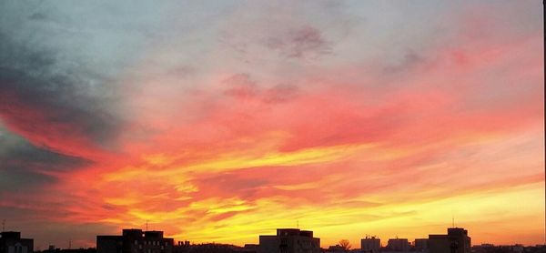 Scenic view of dramatic sky during sunset