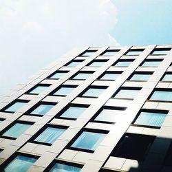 Low angle view of modern building against sky