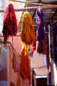 Low angle view of clothes drying