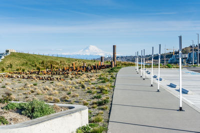 Metal artwork at dune peninsula park in ruston, washington.