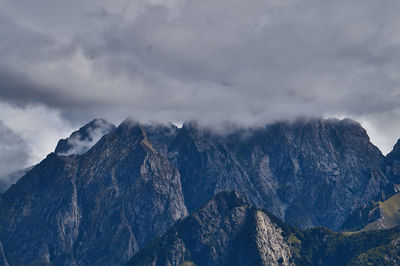 Scenic view of rocky mountains against sky