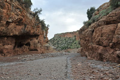 Scenic view of rocky mountains against sky