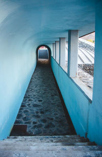 View of bridge through tunnel