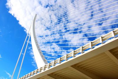 Low angle view of built structure against blue sky