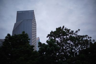 Low angle view of modern building against sky