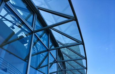 Low angle view of built structure against blue sky