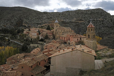 Beautiful old architecture and buildings in the mountain village of albarracin, spain