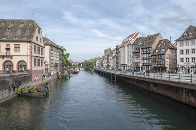 Canal passing through city