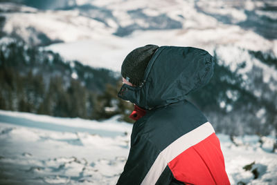 High section of person in snow