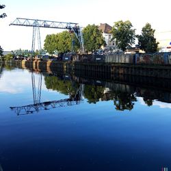 Reflection of buildings in water