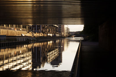 Reflection of building in water