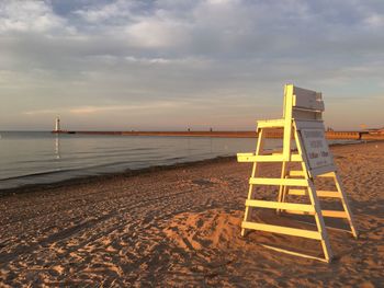 Empty chair on beach