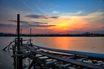 Scenic view of sea during sunset