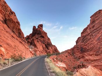 Road passing through rocky mountains