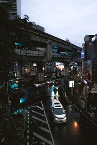 Traffic on road in city