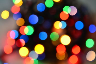 Defocused image of illuminated decorations