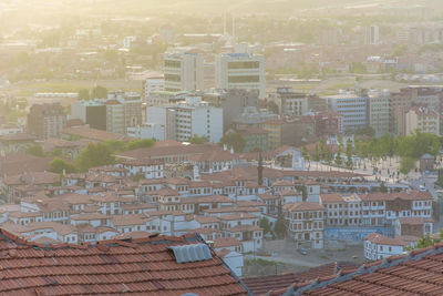 High angle view of residential district