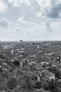 High angle view of townscape against sky