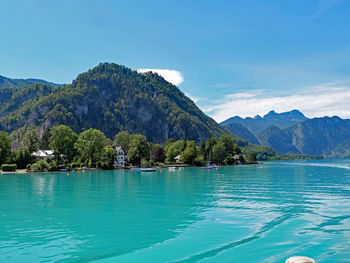 View of swimming pool in sea