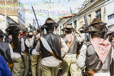 Group of people protest in the civic parade of independence of bahia