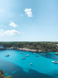 Scenic view of blue sea against sky