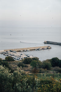 High angle view of beach against sky