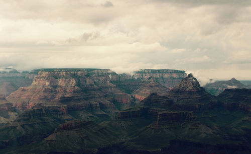 View of grand canyon against cloudy sky