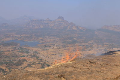 Aerial view of landscape against sky