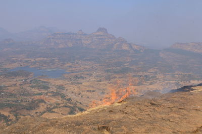 Aerial view of landscape against sky