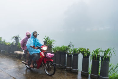 Woman riding motorcycle