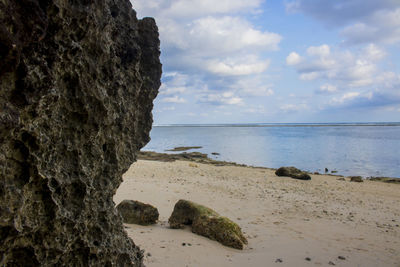 Scenic view of beach against sky