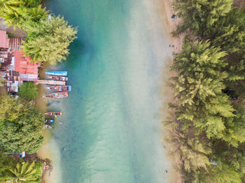 High angle view of swimming pool