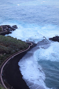 High angle view of sea