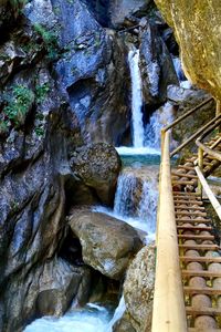 Scenic view of waterfall