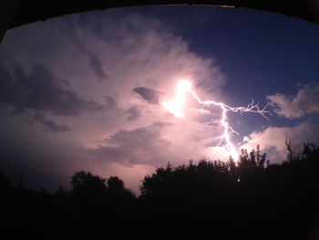 Low angle view of silhouette trees against sky during sunset