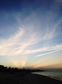 Scenic view of sea at sunset