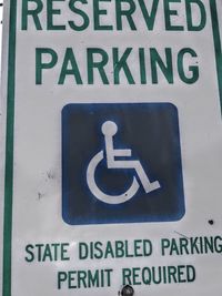 Close-up of warning sign