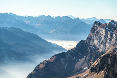 Scenic view of mountains against sky