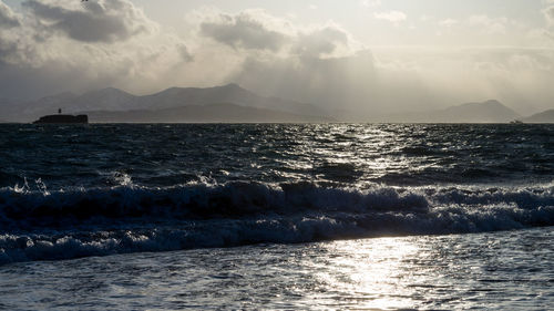 View of sea against cloudy sky