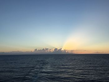 Scenic view of sea at sunset