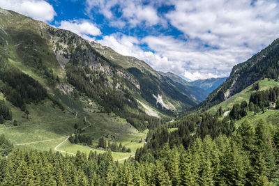 Scenic view of mountains against sky