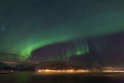 Scenic view of landscape at night